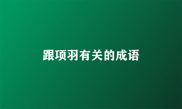 跟项羽有关的成语