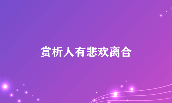 赏析人有悲欢离合