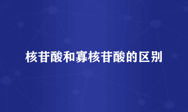 核苷酸和寡核苷酸的区别
