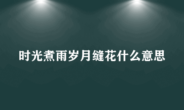 时光煮雨岁月缝花什么意思