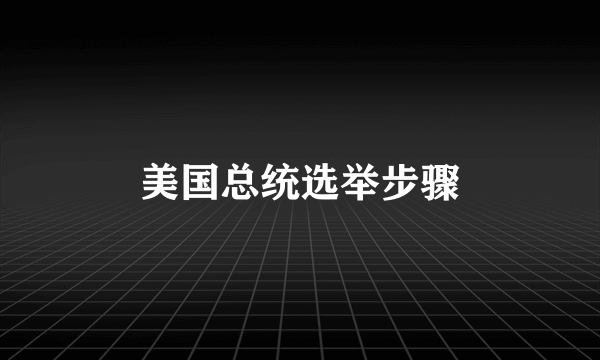 美国总统选举步骤