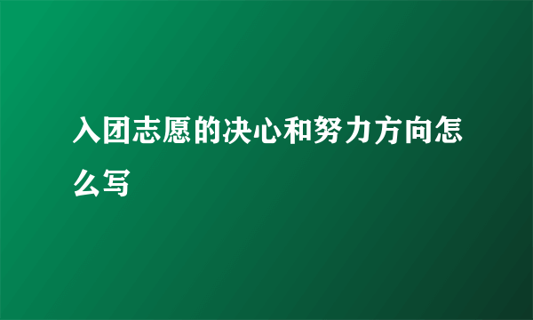入团志愿的决心和努力方向怎么写