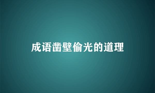 成语凿壁偷光的道理
