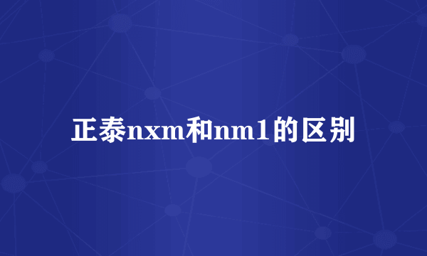 正泰nxm和nm1的区别