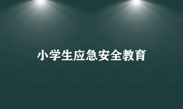 小学生应急安全教育
