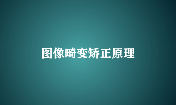 图像畸变矫正原理