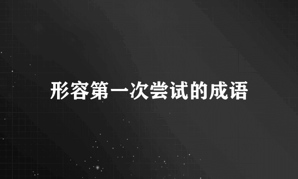 形容第一次尝试的成语