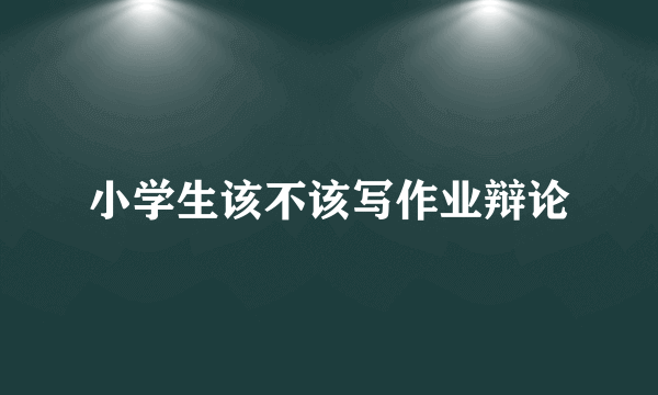小学生该不该写作业辩论