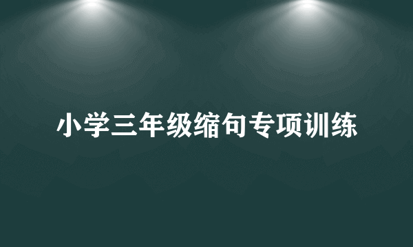 小学三年级缩句专项训练