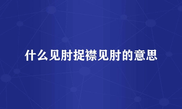 什么见肘捉襟见肘的意思