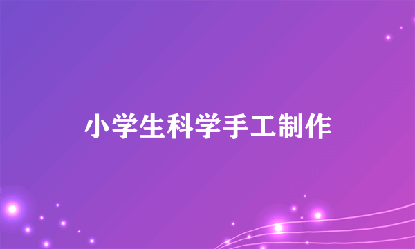 小学生科学手工制作