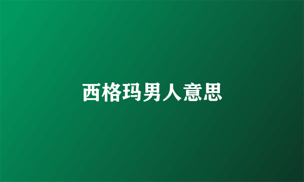 西格玛男人意思