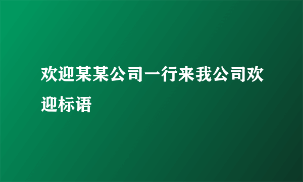 欢迎某某公司一行来我公司欢迎标语