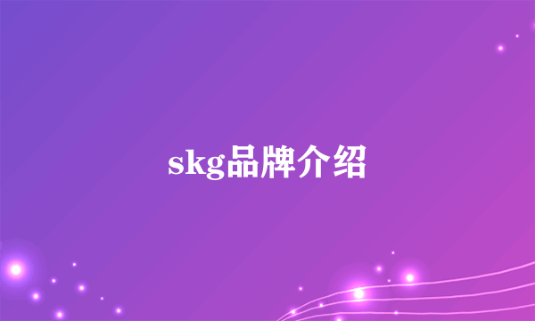 skg品牌介绍