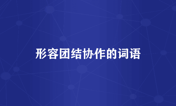 形容团结协作的词语