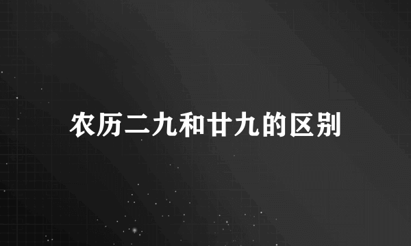 农历二九和廿九的区别