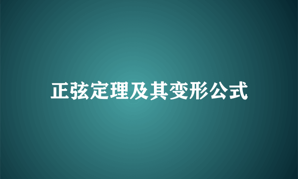 正弦定理及其变形公式