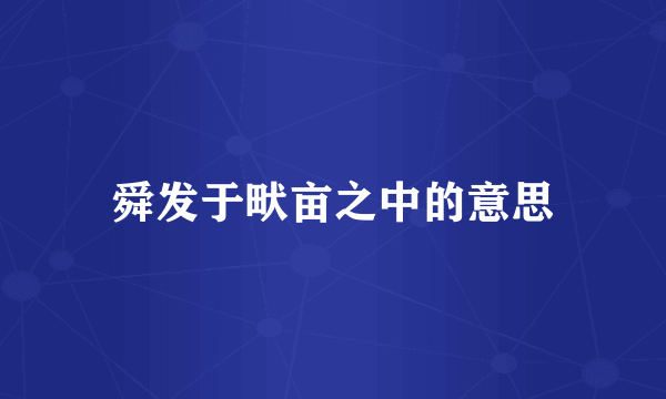 舜发于畎亩之中的意思