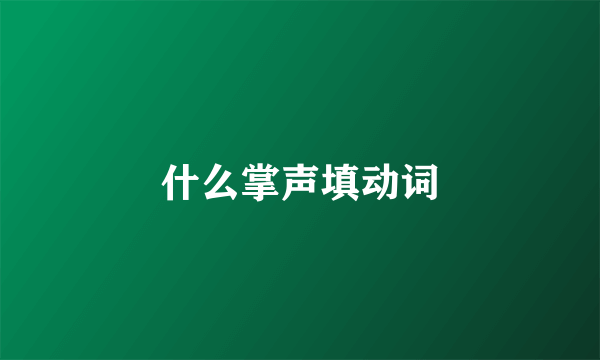 什么掌声填动词