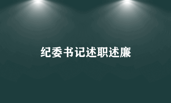 纪委书记述职述廉