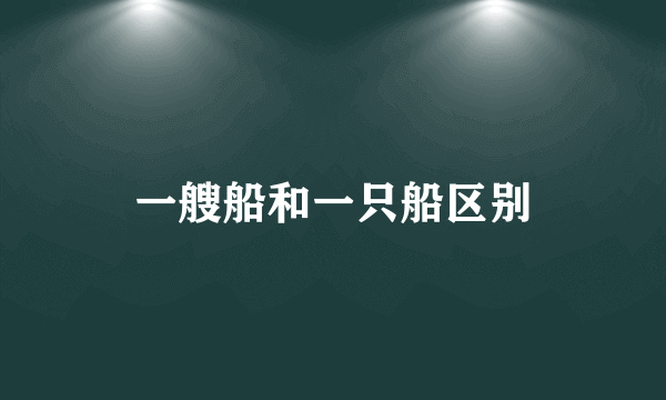一艘船和一只船区别