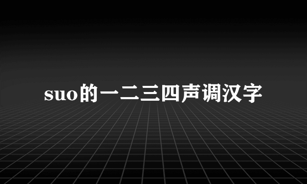 suo的一二三四声调汉字