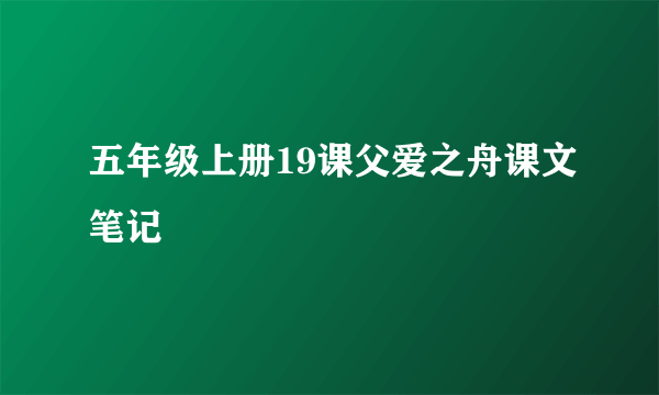 五年级上册19课父爱之舟课文笔记