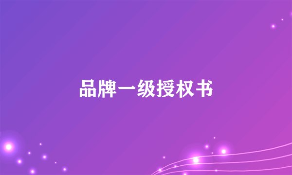 品牌一级授权书