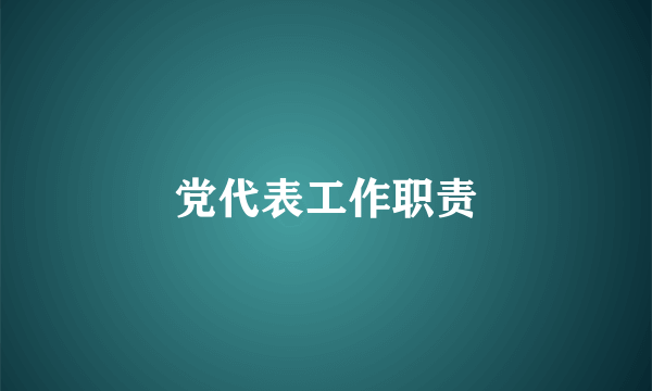 党代表工作职责