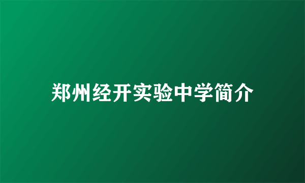 郑州经开实验中学简介