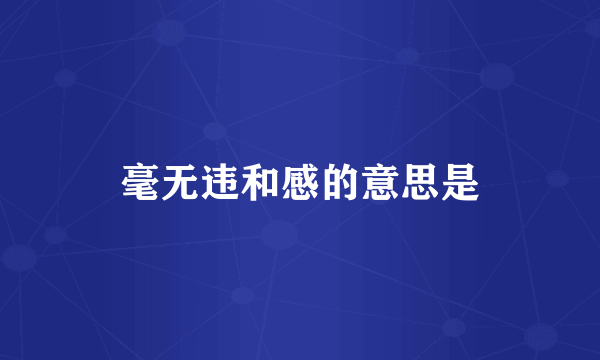 毫无违和感的意思是
