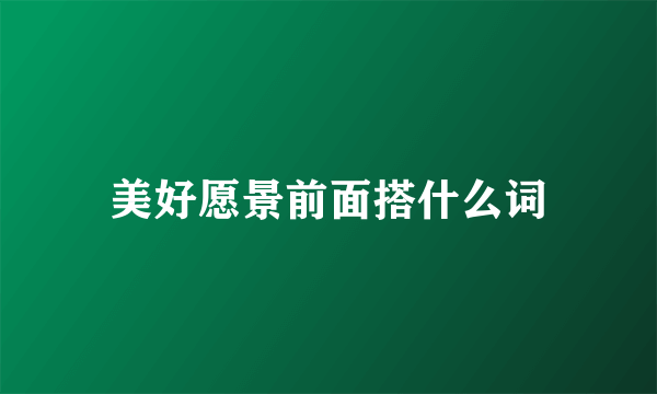 美好愿景前面搭什么词