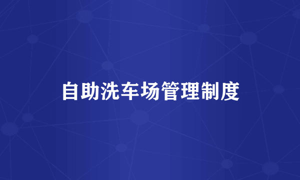 自助洗车场管理制度