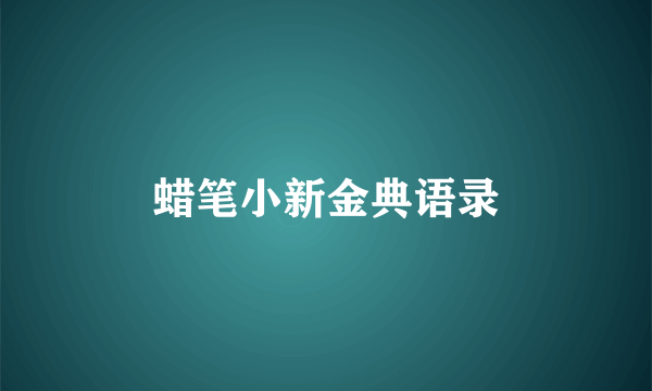 蜡笔小新金典语录