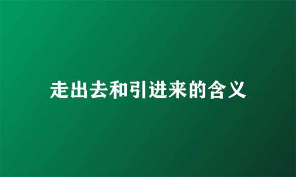 走出去和引进来的含义