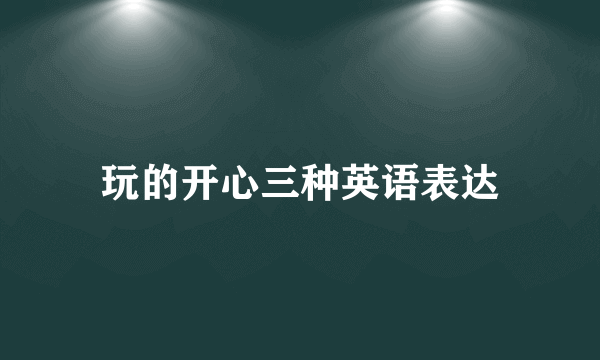玩的开心三种英语表达