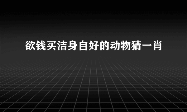 欲钱买洁身自好的动物猜一肖