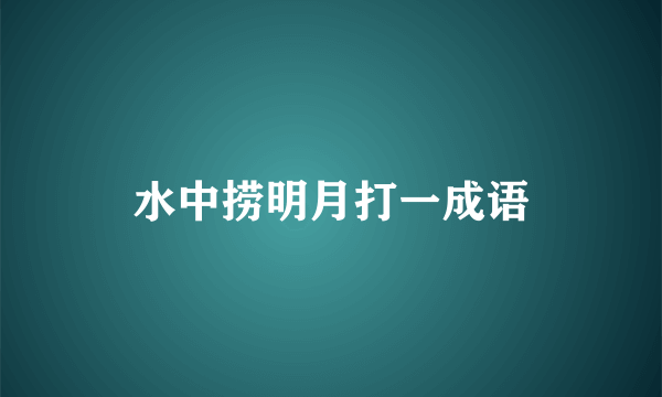 水中捞明月打一成语