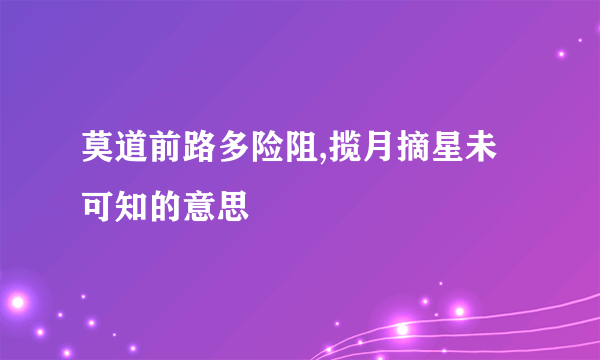 莫道前路多险阻,揽月摘星未可知的意思