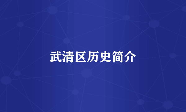武清区历史简介