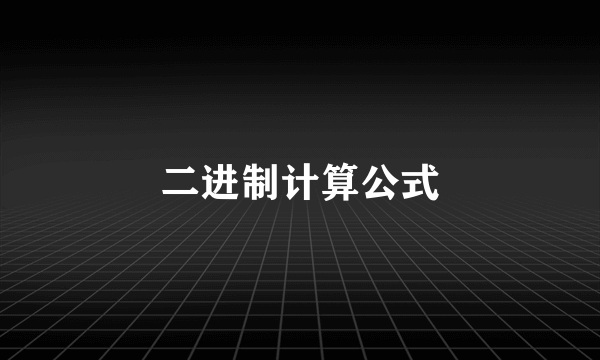 二进制计算公式