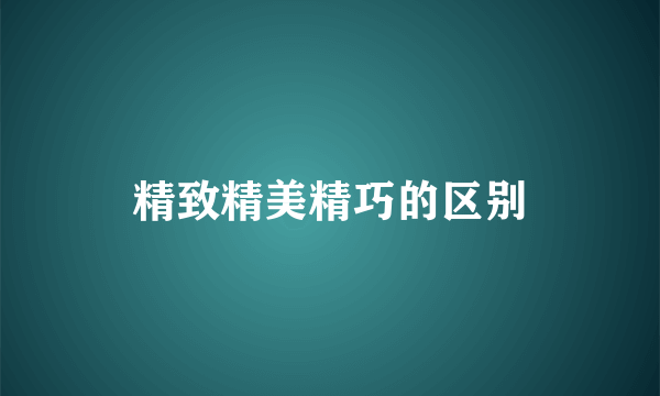 精致精美精巧的区别