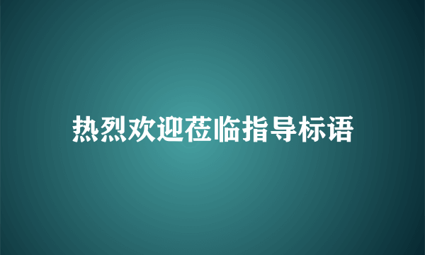 热烈欢迎莅临指导标语