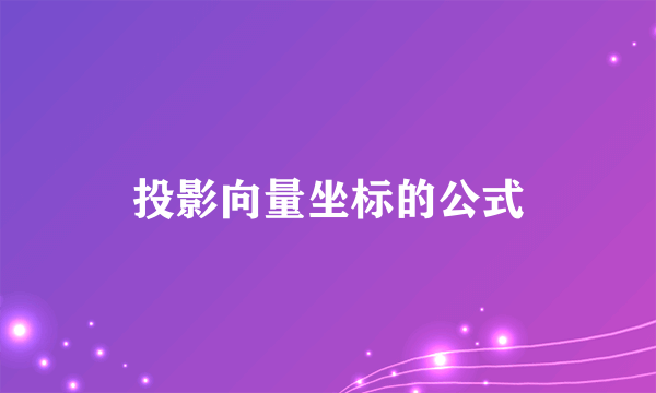 投影向量坐标的公式