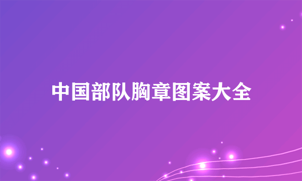 中国部队胸章图案大全