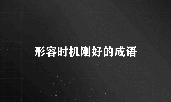 形容时机刚好的成语