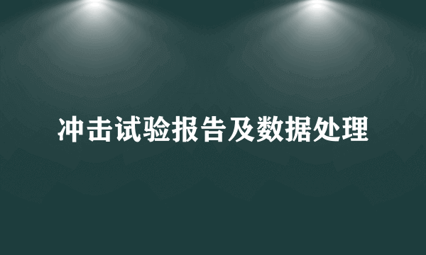 冲击试验报告及数据处理