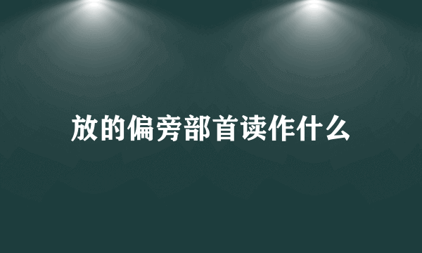 放的偏旁部首读作什么