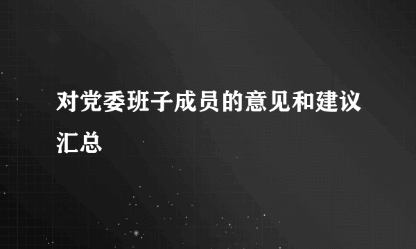对党委班子成员的意见和建议汇总