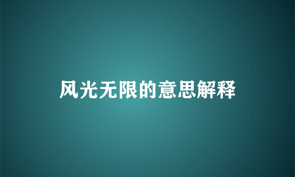 风光无限的意思解释